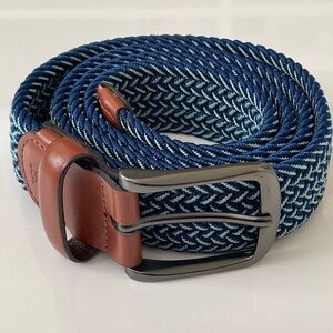Men's Blue and Brown Woven Belt